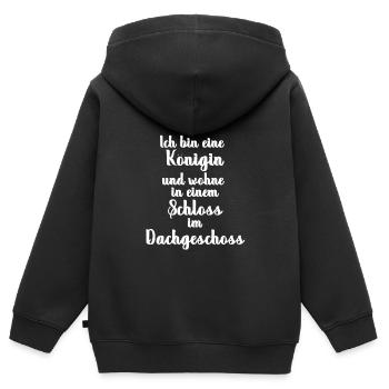 Einzug Geschenk erste Wohnung WG Auszug Bude - Kinder Premium Organic Zip Hoodie - Schwarz - Hinten - AI Model Kid Male (0cm)