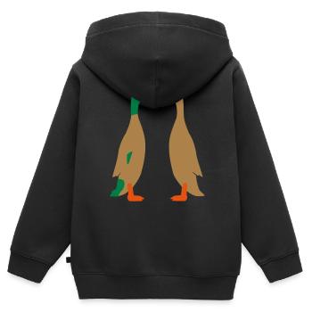 Ente und Ente Vektor - Kinder Premium Organic Zip Hoodie - Schwarz - Hinten - AI Model Kid Male (0cm)