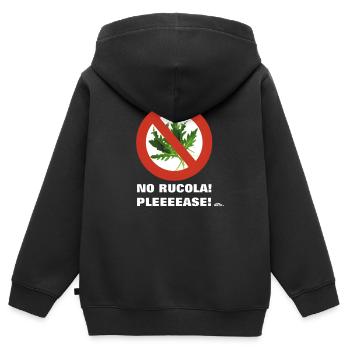 No Rucola pleeease! Bitte keinen Rucola! - Kinder Premium Organic Zip Hoodie - Schwarz - Hinten - AI Model Kid Male (0cm)