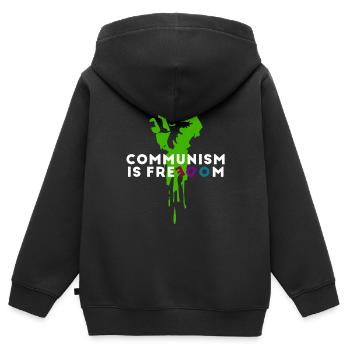 Le communisme est la liberté - Sweat Premium à capuche zippé enfant bio - noir - Dos - AI Model Kid Male (0cm)