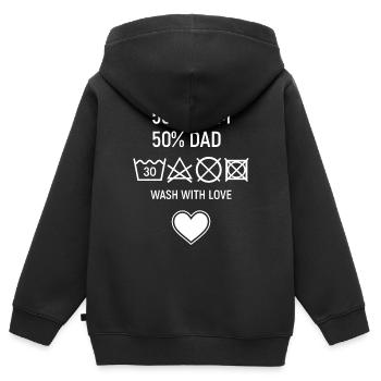 50% Mom 50% Dad Wash With Love - Kinder Premium Organic Zip Hoodie - Schwarz - Hinten - AI Model Kid Male (0cm)