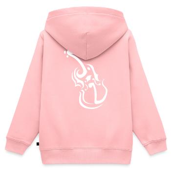 Notes de violon - Sweat Premium à capuche zippé enfant bio - rose - Dos - AI Model Kid Female (0cm)