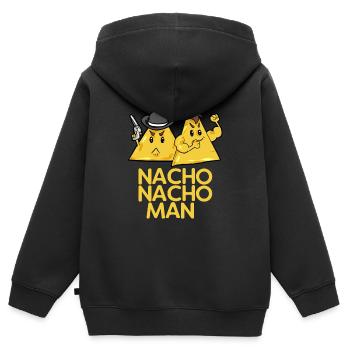 nacho nacho nacho man - Sweat Premium à capuche zippé enfant bio - noir - Dos - AI Model Kid Male (0cm)