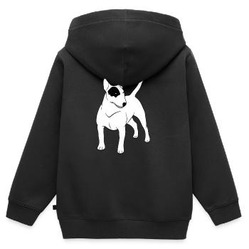 Bullterrier - Kinder Premium Organic Zip Hoodie - Schwarz - Hinten - AI Model Kid Male (0cm)