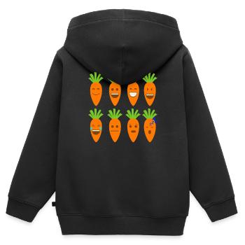Möhre Emojis - Kinder Premium Organic Zip Hoodie - Schwarz - Hinten - AI Model Kid Male (0cm)