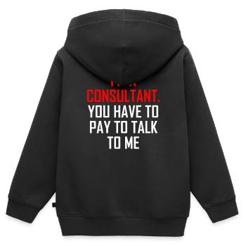 Consultant Berater Humor Lästern Geschenk Humor - Kinder Premium Organic Zip Hoodie - Schwarz - Hinten - AI Model Kid Male (0cm)