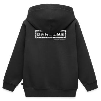 Daheeme - Saxon pour la maison - Sweat Premium à capuche zippé enfant bio - noir - Dos - AI Model Kid Male (0cm)