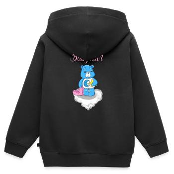 Babysitter Baby Sitter Baerchen Muede Sohn Tochter - Kinder Premium Organic Zip Hoodie - Schwarz - Hinten - AI Model Kid Male (0cm)