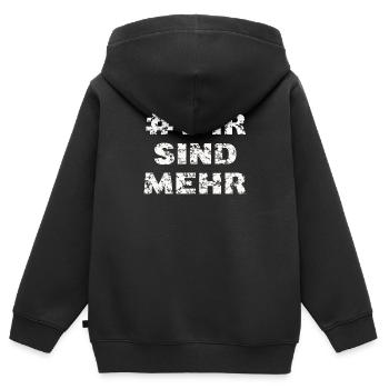 NOUS SOMMES PLUS T-shirt #nous sommes plus contre la droite - Sweat Premium à capuche zippé enfant bio - noir - Dos - AI Model Kid Male (0cm)