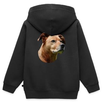 Staffordshire Bullterrier - Kinder Premium Organic Zip Hoodie - Schwarz - Hinten - AI Model Kid Male (0cm)
