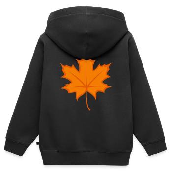 Ahorn Herbst - Kinder Premium Organic Zip Hoodie - Schwarz - Hinten - AI Model Kid Male (0cm)