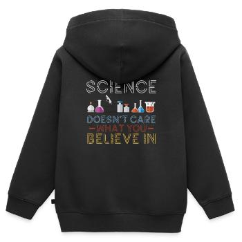 Expériences cadeaux science faits - Sweat Premium à capuche zippé enfant bio - noir - Dos - AI Model Kid Male (0cm)