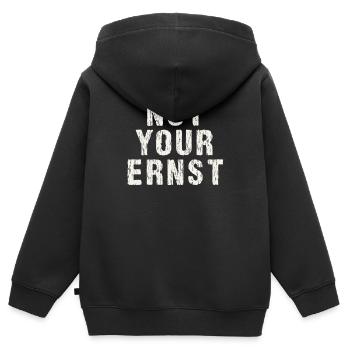 Not your ernst Nicht dein ernst - Kinder Premium Organic Zip Hoodie - Schwarz - Hinten - AI Model Kid Male (0cm)