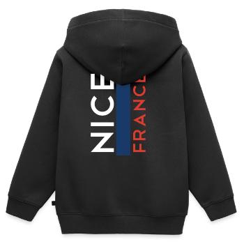 Nizza Frankreich Nice France - Kinder Premium Organic Zip Hoodie - Schwarz - Hinten - AI Model Kid Male (0cm)