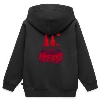 Kölner Dom - Kinder Premium Organic Zip Hoodie - Schwarz - Hinten - AI Model Kid Male (0cm)