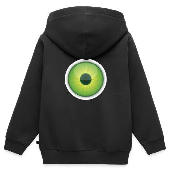 œil - Sweat Premium à capuche zippé enfant bio - noir - Dos - AI Model Kid Male (0cm)