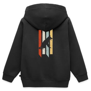 German Shepherd German Shepherd Gift - Kids Premium Organic Zip-up Hoodie - black - Back - AI Model Kid Male (0cm)