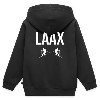 Laax Carvers - Sweat Premium à capuche zippé enfant bio - noir - Dos - AI Model Kid Male (0cm)