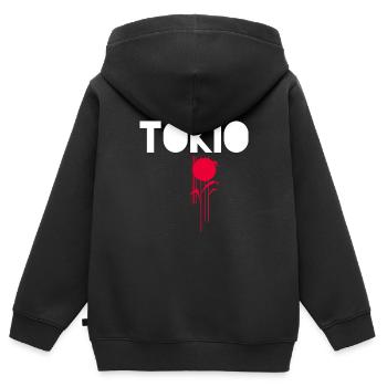 Tokio Tokyo Japan - Kinder Premium Organic Zip Hoodie - Schwarz - Hinten - AI Model Kid Male (0cm)
