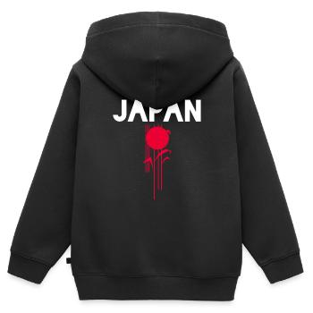 Usine japonaise Japon - Sweat Premium à capuche zippé enfant bio - noir - Dos - AI Model Kid Male (0cm)