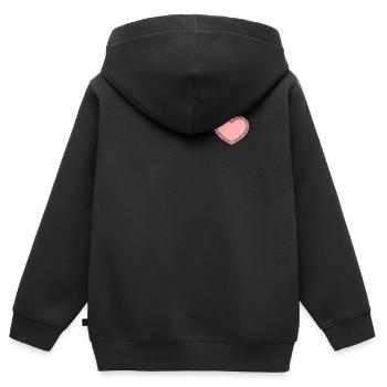 Süßes rosa gehäkeltes Herzchen - Kinder Premium Organic Zip Hoodie - Schwarz - Hinten - AI Model Kid Male (0cm)
