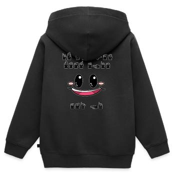 Dis bonjour langue des signes Langue des signes drôle - Sweat Premium à capuche zippé enfant bio - noir - Dos - AI Model Kid Male (0cm)