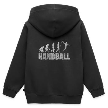 Handball Affe Sprungwurf Geschenk Sport - Kinder Premium Organic Zip Hoodie - Schwarz - Hinten - AI Model Kid Male (0cm)