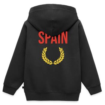 Espagne Espagne Espagne - Sweat Premium à capuche zippé enfant bio - noir - Dos - AI Model Kid Male (0cm)