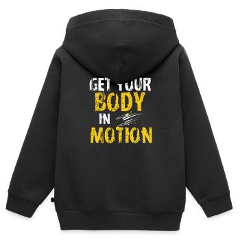 get your body - Sweat Premium à capuche zippé enfant bio - noir - Dos - AI Model Kid Male (0cm)