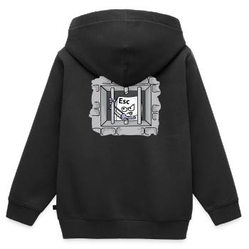 ESCAPE Gefängnis Ausbruch Informatiker Nerd Geek - Kinder Premium Organic Zip Hoodie - Schwarz - Hinten - AI Model Kid Male (0cm)