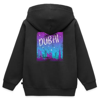 Dubai Tourismus Sonnenuntergang Stadt Geschenk - Kinder Premium Organic Zip Hoodie - Schwarz - Hinten - AI Model Kid Male (0cm)