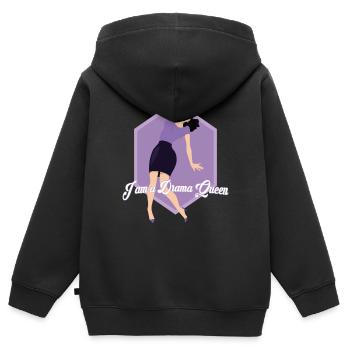 Drama Queen - Kinder Premium Organic Zip Hoodie - Schwarz - Hinten - AI Model Kid Male (0cm)