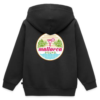 Mallorca Squad - Kinder Premium Organic Zip Hoodie - Schwarz - Hinten - AI Model Kid Male (0cm)