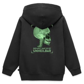 Boxen Sport Boxer Lustiger Spruch - Kinder Premium Organic Zip Hoodie - Schwarz - Hinten - AI Model Kid Male (0cm)