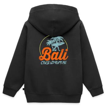 Bali - Sweat Premium à capuche zippé enfant bio - noir - Dos - AI Model Kid Male (0cm)