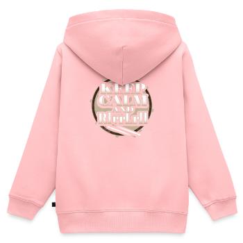 Drums and drums Power KEEP CALM AND RlrrLrll - Kids Premium Organic Zip-up Hoodie - rose - Back - AI Model Kid Female (0cm)