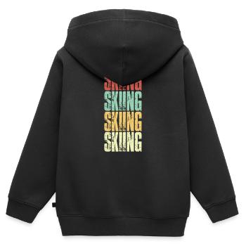 Ski ski - Sweat Premium à capuche zippé enfant bio - noir - Dos - AI Model Kid Male (0cm)