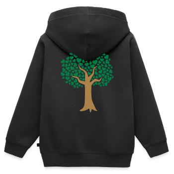 Baum - Kinder Premium Organic Zip Hoodie - Schwarz - Hinten - AI Model Kid Male (0cm)