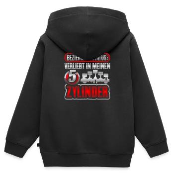 5 Zylinder Power - Kinder Premium Organic Zip Hoodie - Schwarz - Hinten - AI Model Kid Male (0cm)