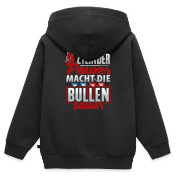 5 Zylinder Power - Kinder Premium Organic Zip Hoodie - Schwarz - Hinten - AI Model Kid Male (0cm)
