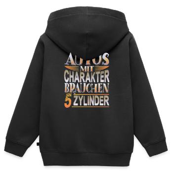5 Zylinder Power - Kinder Premium Organic Zip Hoodie - Schwarz - Hinten - AI Model Kid Male (0cm)