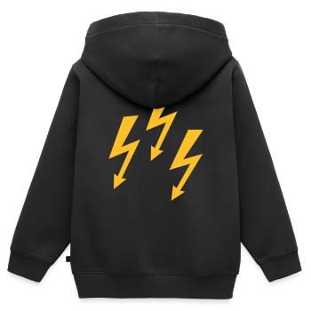 Blitz - Kinder Premium Organic Zip Hoodie - Schwarz - Hinten - AI Model Kid Male (0cm)