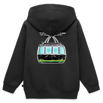 Cable car gondola cable car fan - Kids Premium Organic Zip-up Hoodie - black - Back - AI Model Kid Male (0cm)