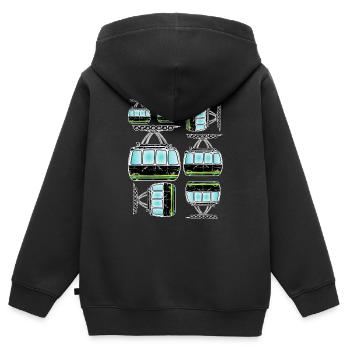Cable car gondola cable car art - Kids Premium Organic Zip-up Hoodie - black - Back - AI Model Kid Male (0cm)
