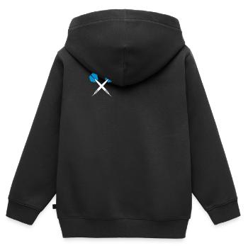 jeu de fléchettes - Sweat Premium à capuche zippé enfant bio - noir - Dos - AI Model Kid Male (0cm)
