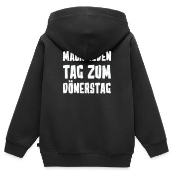 Döner Kebab - Kinder Premium Organic Zip Hoodie - Schwarz - Hinten - AI Model Kid Male (0cm)