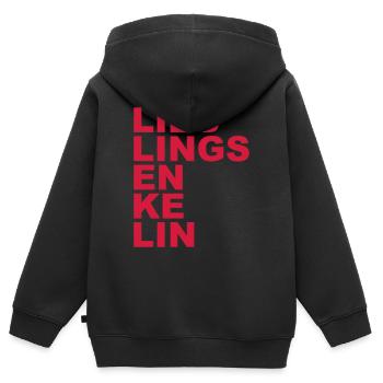 Lieblingsenkelin Enkelin - Kinder Premium Organic Zip Hoodie - Schwarz - Hinten - AI Model Kid Male (0cm)
