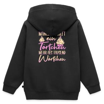 Backen, Bäcker, Beckerin - Kinder Premium Organic Zip Hoodie - Schwarz - Hinten - AI Model Kid Male (0cm)