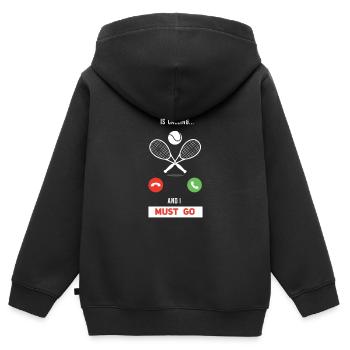 Tennis is calling and I must go Telefon Smartphone - Kinder Premium Organic Zip Hoodie - Schwarz - Hinten - AI Model Kid Male (0cm)