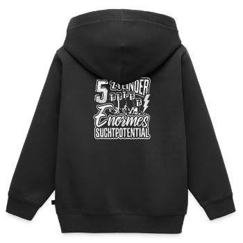 5 Zylinder Fünfzylinder 2.5TFSI Turbo - Kinder Premium Organic Zip Hoodie - Schwarz - Hinten - AI Model Kid Male (0cm)